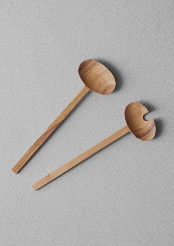 Discount Acacia Wood Salad Servers Kitchen|Tableware