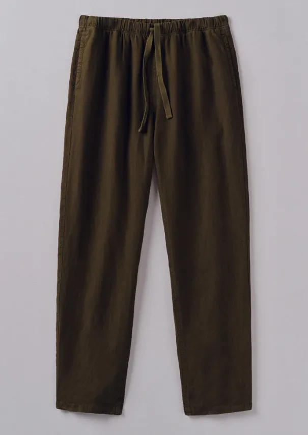 Sale Alfie Garment Dyed Linen Trousers Linen|Trousers