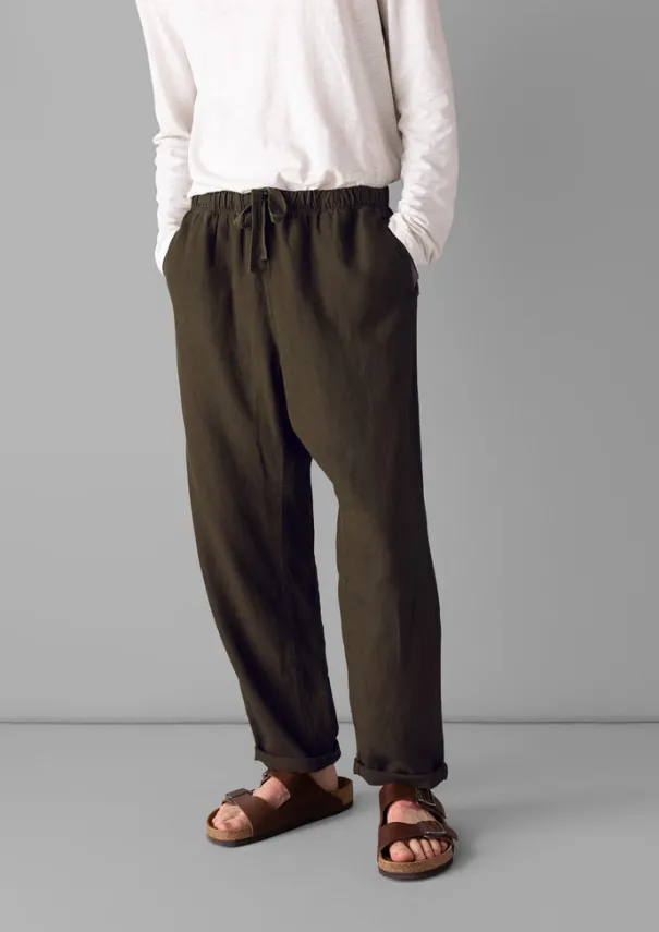 Sale Alfie Garment Dyed Linen Trousers Linen|Trousers