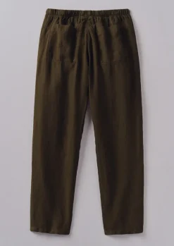 Sale Alfie Garment Dyed Linen Trousers Linen|Trousers