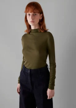 Sale Aster Wool Lyocell High Neck Tee Women Jersey|Tops & Tees