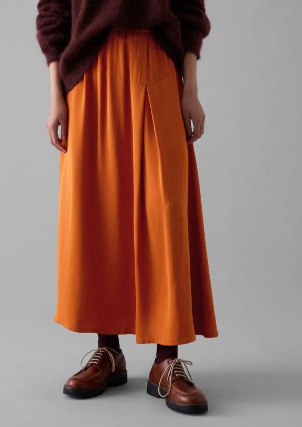 Hot Asymmetric Satin Crepe Skirt Women Skirts