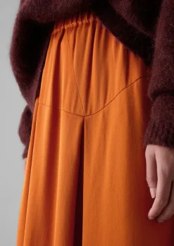 Hot Asymmetric Satin Crepe Skirt Women Skirts