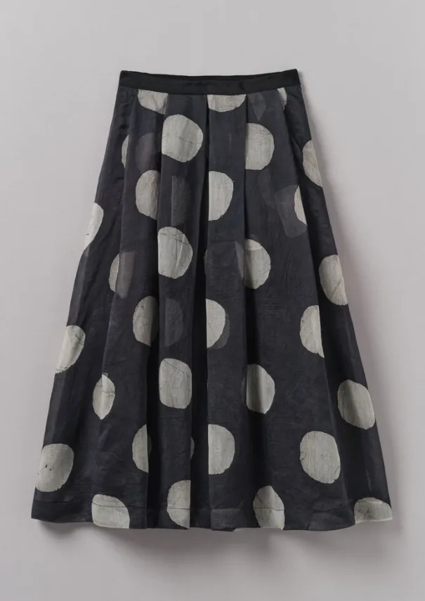 Batik Dot Pleated Skirt Women Skirts