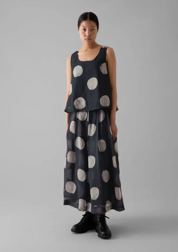Batik Dot Pleated Skirt Women Skirts