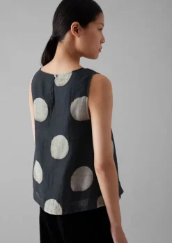 New Batik Dot Print Tank Top Women Tops & Tees