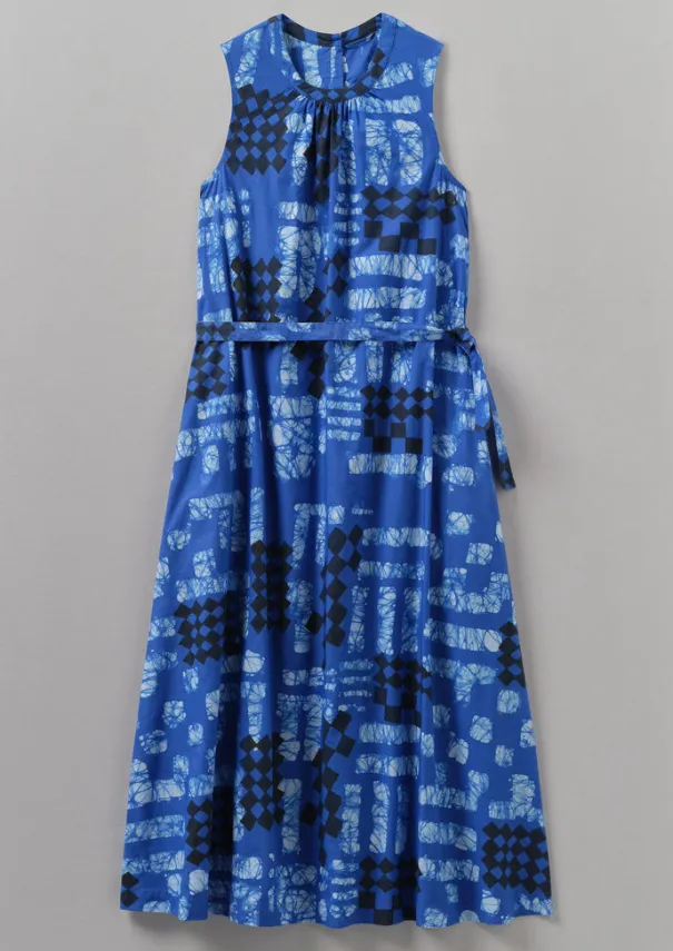 Sale Block Print Batik Poplin Dress Women Dresses