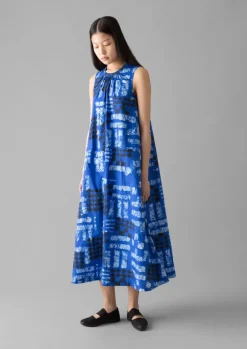 Sale Block Print Batik Poplin Dress Women Dresses