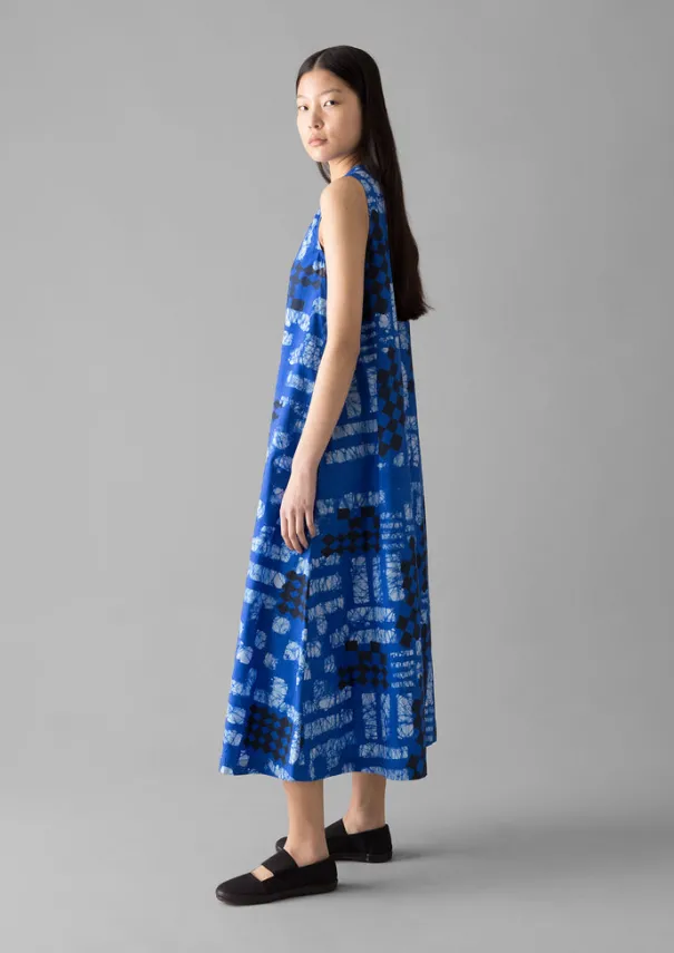 Sale Block Print Batik Poplin Dress Women Dresses