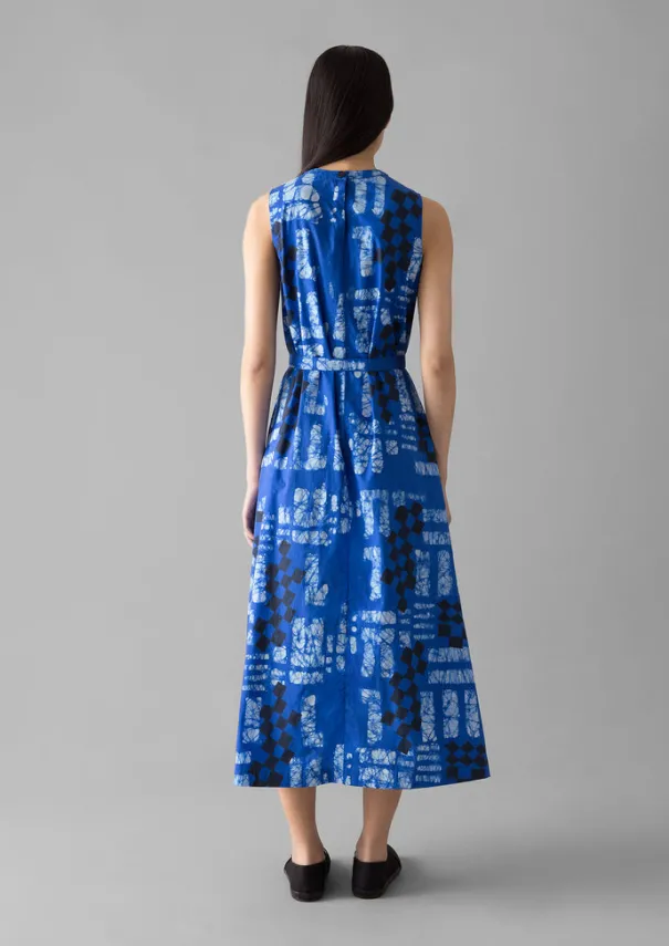 Sale Block Print Batik Poplin Dress Women Dresses