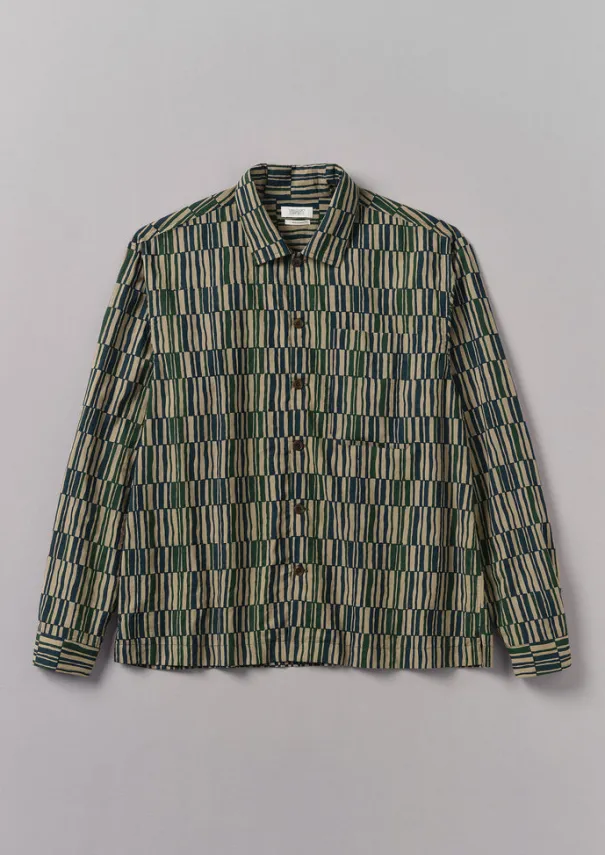 Clearance Block Print Irregular Check Shirt Shirts