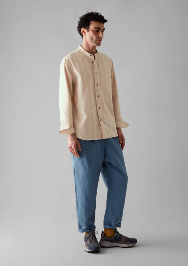 Clearance Bold Stripe Grandad Shirt Shirts