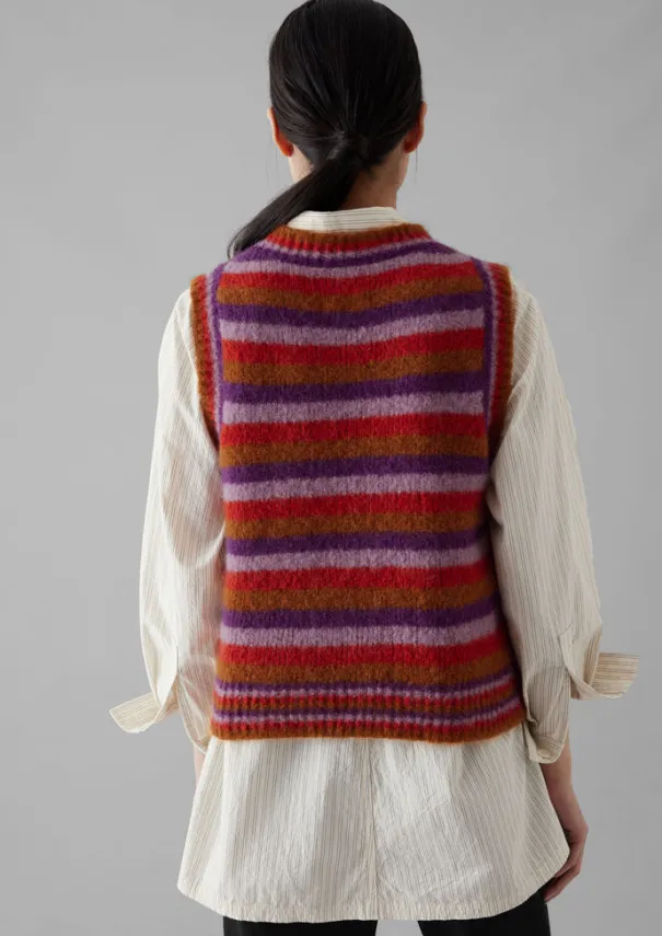 Best Brushed Alpaca Blend Stripe Tank Women Knitwear
