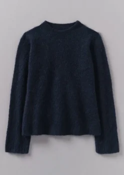 Outlet Brushed Alpaca High Neck Sweater Women Knitwear