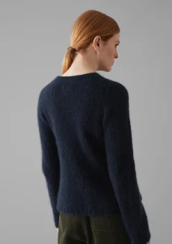 Outlet Brushed Alpaca High Neck Sweater Women Knitwear