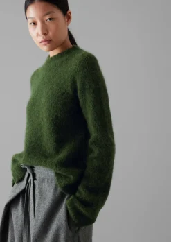 Best Brushed Alpaca High Neck Sweater Women Knitwear