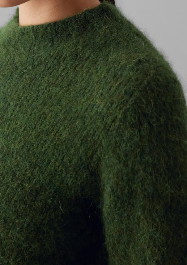 Best Brushed Alpaca High Neck Sweater Women Knitwear