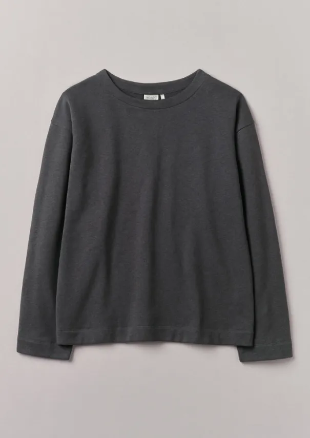 Hot Brushed Cotton Hemp Wide Neck Sweater Loungewear|Tops & Tees