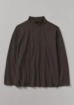 Hot Brushed Cotton High Neck Lounge Top Loungewear|Tops & Tees