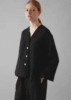 New Brushed Cotton Linen Herringbone Top Women Linen|Loungewear