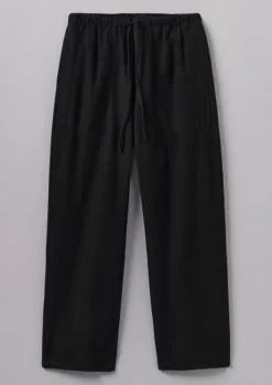Clearance Brushed Cotton Linen Herringbone Trousers Women Linen|Loungewear