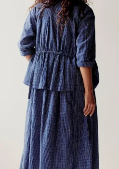 Outlet Check Crinkle Cotton Tie Shirt Women Loungewear|Tops & Tees