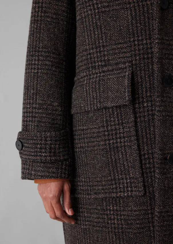 Sale Check Wool Overcoat Coats & Jackets