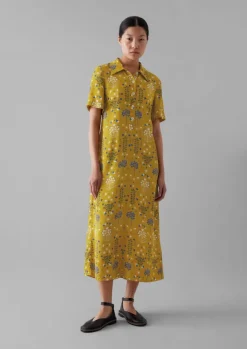 Clearance Collector Print Fluid Shirt Dress Women Dresses