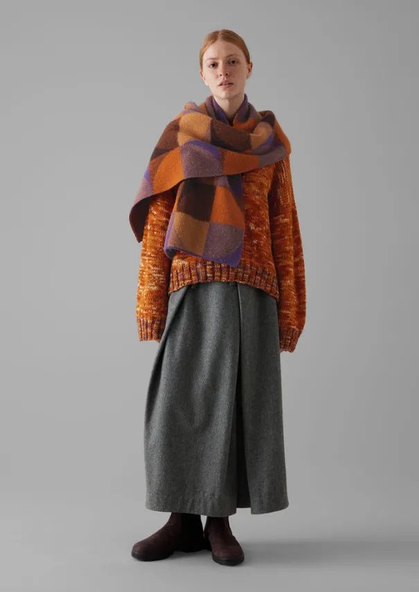 Online Colour Block Wool Scarf Women Hats, Scarves & Gloves