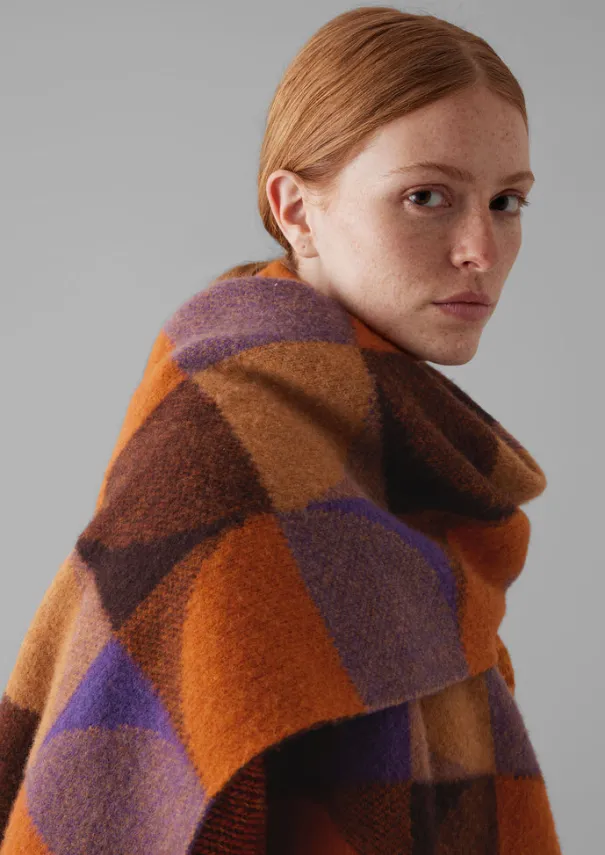 Online Colour Block Wool Scarf Women Hats, Scarves & Gloves