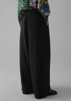 Best Corinne Wool Cotton Herringbone Wide Leg Trousers Women Trousers