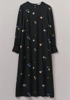 Outlet Cosmic Dot Print Column Dress Women Dresses