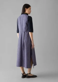 Cotton Gingham Seersucker Dress Women Dresses