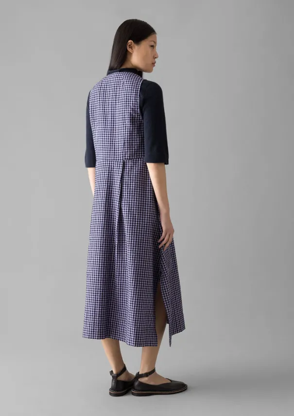 Cotton Gingham Seersucker Dress Women Dresses