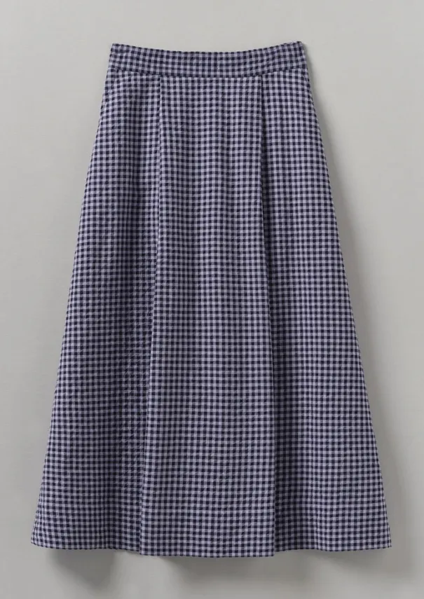 Best Cotton Gingham Seersucker Skirt Women Skirts