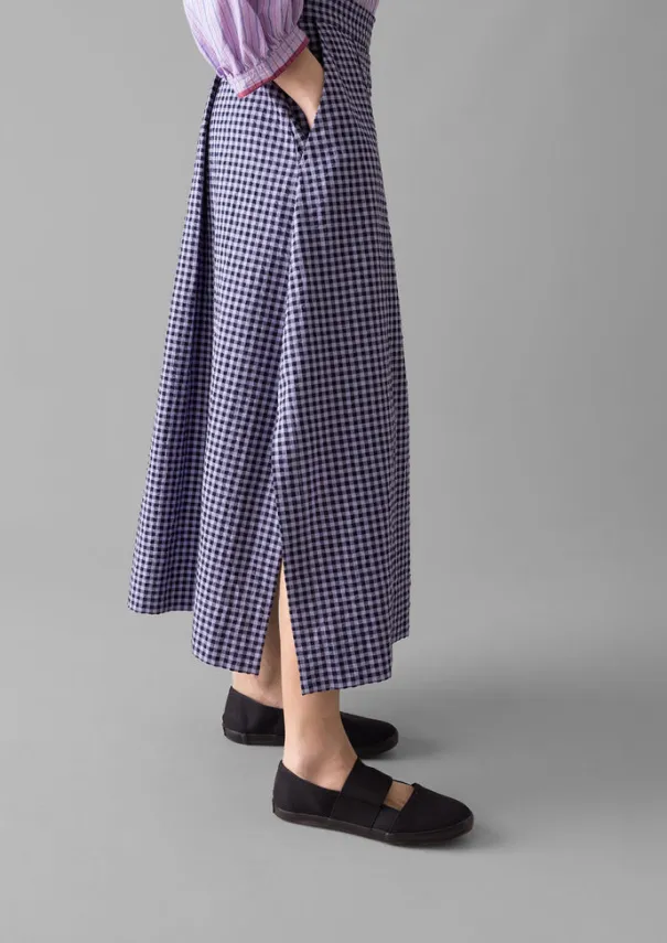 Best Cotton Gingham Seersucker Skirt Women Skirts