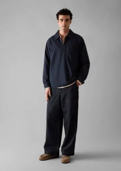 Online Cotton Hemp Denim Smock Shirt Denim|Workwear