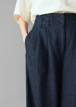 Discount Cotton Hemp Denim Wide Leg Trousers Women Denim|Workwear