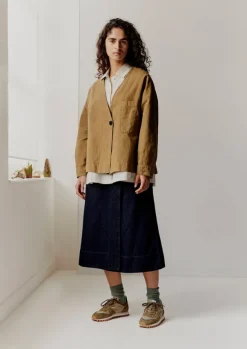Sale Cotton Hemp Denim Wrap Skirt Women Denim|Skirts