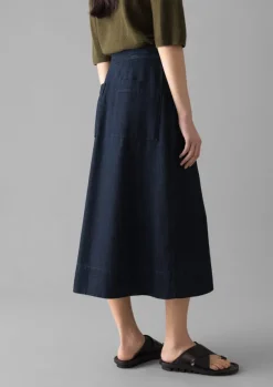 Sale Cotton Hemp Denim Wrap Skirt Women Denim|Skirts