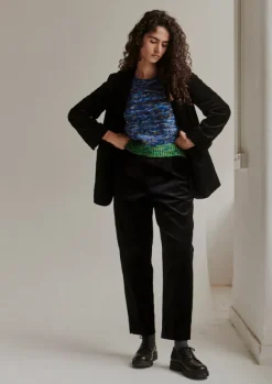 Cotton Velvet Pleat Front Trousers Women Velvet|Trousers