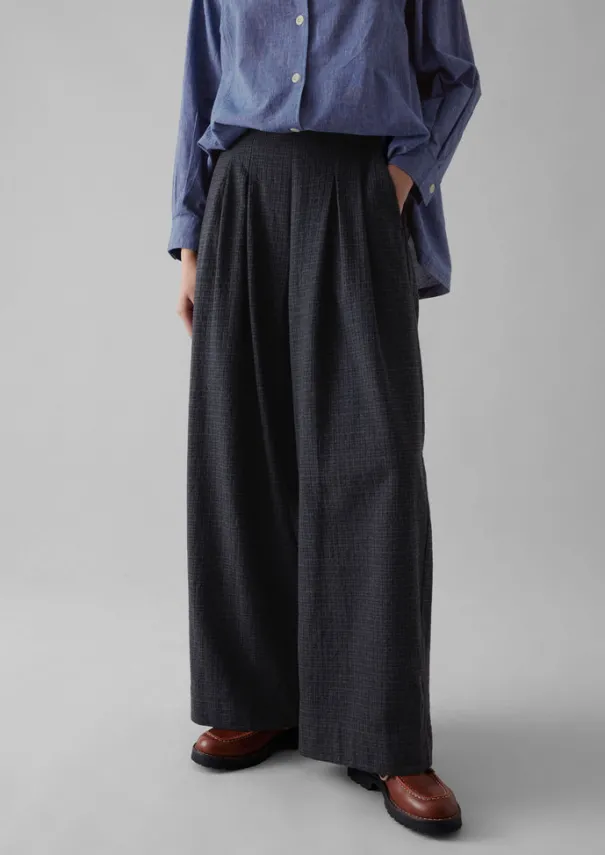 Outlet Cotton Wool Pleat Front Trousers Women Trousers