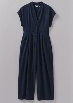 Cross Front Twill Jumpsuit Women Jumpsuits|Trousers