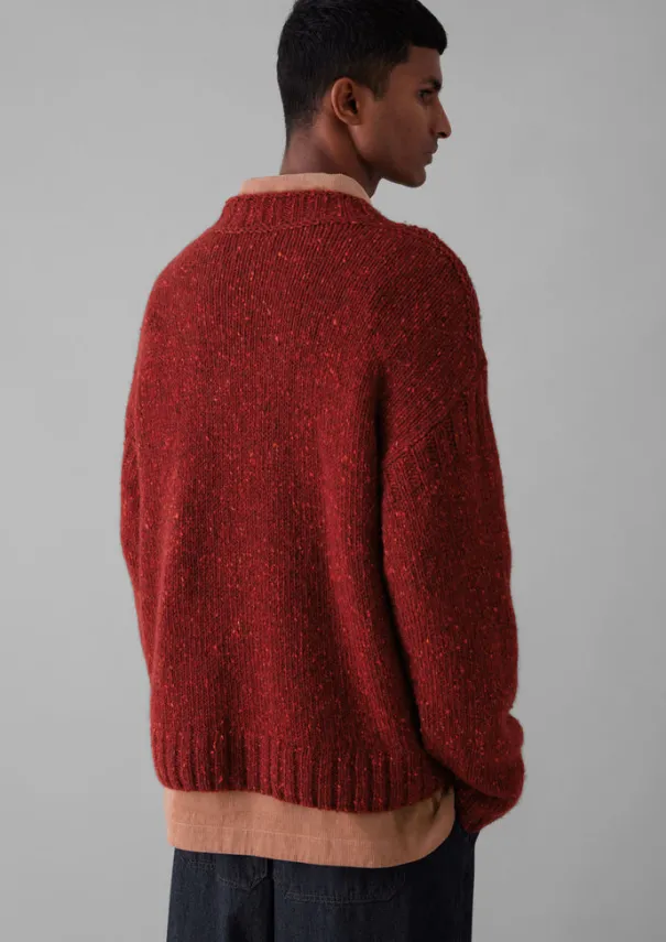 Hot Donegal Wool High Neck Easy Sweater Knitwear