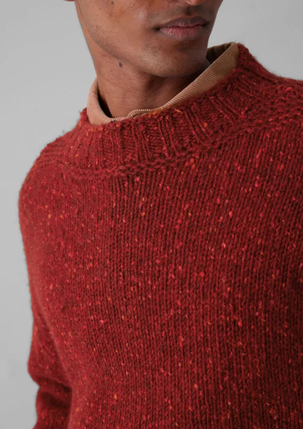 Hot Donegal Wool High Neck Easy Sweater Knitwear