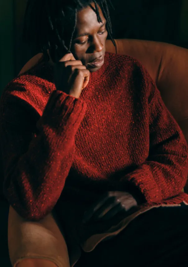 Hot Donegal Wool High Neck Easy Sweater Knitwear