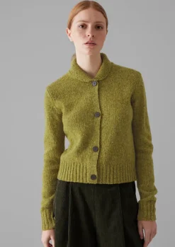 Hot Donegal Wool Round Collar Cardigan Women Knitwear