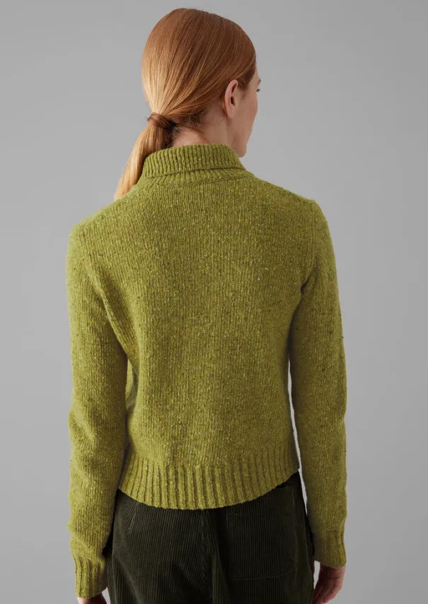 Hot Donegal Wool Round Collar Cardigan Women Knitwear