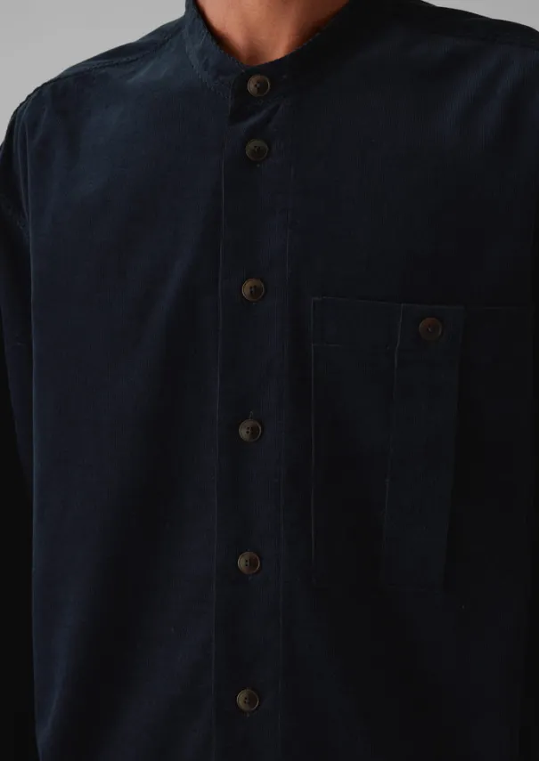 Dropped Shoulder Organic Cord Grandad Shirt Cord|Shirts