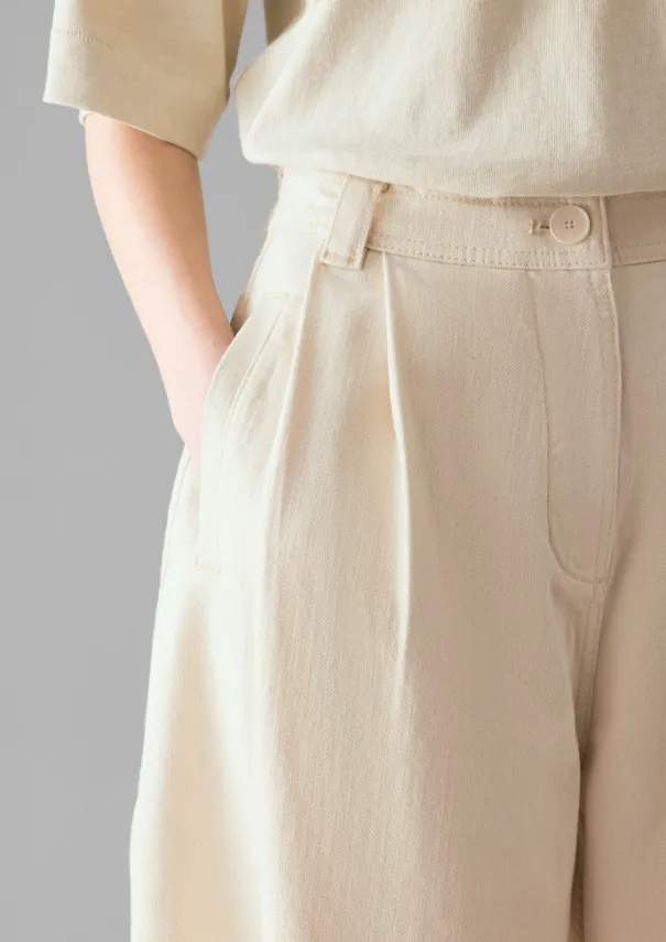Sale Denim Pleat Front Trousers Women Denim|Jeans